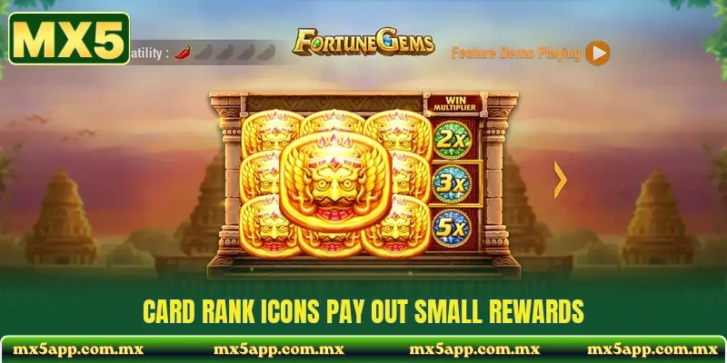 Card rank icons pay out small rewards