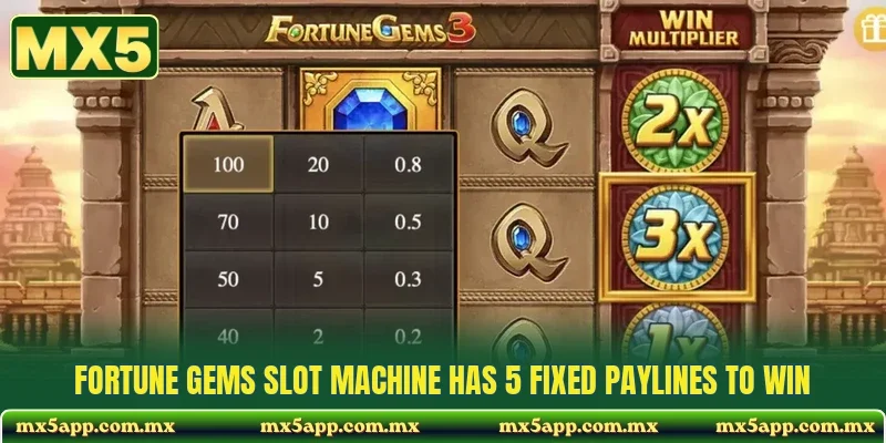 Fortune Gems Slot Machine Has 5 Fixed Paylines To Win