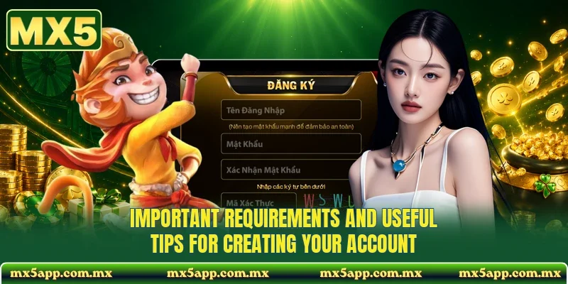 Important requirements and useful tips for creating your account