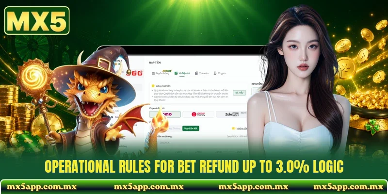 Operational rules for bet refund up to 3.0% logic